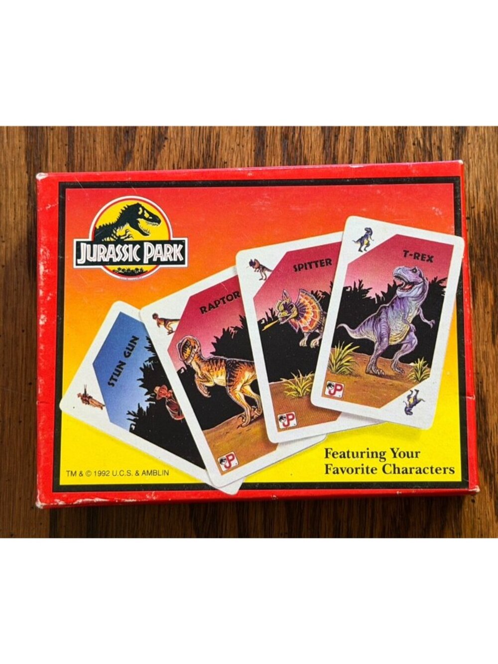 1993 Jurassic Park Dinosaur Escape Card Game Parker Brothers In Box With Manual